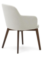 GARDENIA choice of color in chenille and legs in solid beech wood with walnut finish chair with armrests design armchair