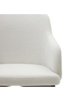 GARDENIA choice of color in chenille and legs in solid beech wood with walnut finish chair with armrests design armchair