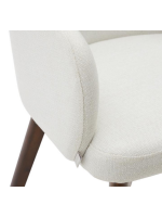 GARDENIA choice of color in chenille and legs in solid beech wood with walnut finish chair with armrests design armchair