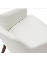 GARDENIA choice of color in chenille and legs in solid beech wood with walnut finish chair with armrests design armchair