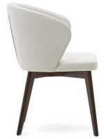 BARLOW choice of color in chenille and legs in solid beech wood with walnut finish chair with armrests design armchair