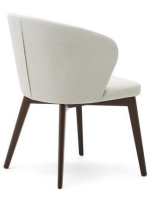 BARLOW choice of color in chenille and legs in solid beech wood with walnut finish chair with armrests design armchair