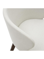 BARLOW choice of color in chenille and legs in solid beech wood with walnut finish chair with armrests design armchair