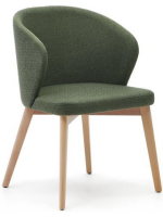 ARPIS chaise avec accoudoirs en chenille coloris au choix et pieds en bois de hêtre massif finition naturelle fauteuil design