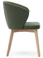 ARPIS chair with chenille armrests choice of color and legs in solid beech wood natural finish design armchair