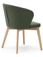 ARPIS chair with chenille armrests choice of color and legs in solid beech wood natural finish design armchair