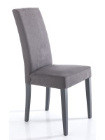 VENICE chair in microfibre fabric and gray wooden legs