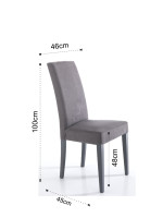 VENICE chair in microfibre fabric and gray wooden legs