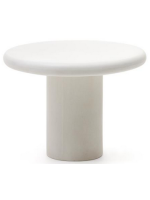 DADA Ø 90 or Ø 120 or Ø 140 cm table in resistant white concrete for gardens and terraces