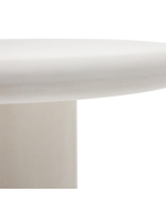 DADA Ø 90 or Ø 120 or Ø 140 cm table in resistant white concrete for gardens and terraces