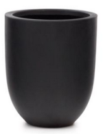 VICO vaso Ø 39 cm h 46 fioriera in cemento nero