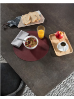 DALI Fija de 160 o 180 o 200 cm con tapa de porcelana y patas en metal con acabado en madera natural