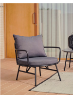 CALIFFO fauteuil en acier et coussins déhoussables pour l'intérieur et l'extérieur