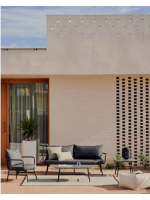 CALIFFO armchair in steel and cushions with removable covers for indoors and outdoors