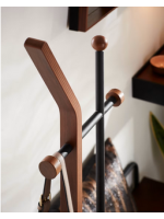 LUNA Floor coat hanger in black steel and walnut