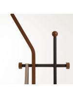 LUNA Floor coat hanger in black steel and walnut