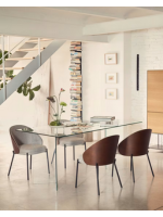 PLANO 180 oder 200 cm fester Tisch aus transparentem gehärtetem Glas für Wohnzimmer Esszimmer Wohnzimmer oder Designstudio