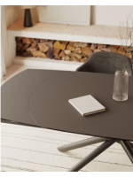 ILLINOIS table extensible 130190 cm en verre noir et acier peint