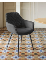 ANDREW graue oder dunkelgraue Metallstruktur Sessel Design Living Home Studio Vertrag