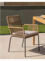 CLEO black or beige in rope design chair for indoor or outdoor