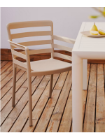 ARIEL chair with armrests in polypropylene for garden terraces restaurants stackable