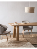 ATTA chair with chenille armrests choice of color and legs in solid beech wood natural finish design armchair