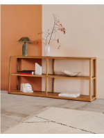 DALDA 180x80 h bookcase or console or sideboard in solid natural oak wood