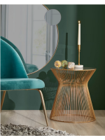 CAMUT tavolino in metallo oro e vetro fume design casa