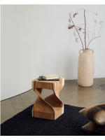 LAMBER stool or coffee table in solid wood