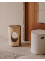 LUCREZIA stool or coffee table in solid wood