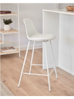 ALAY assise h 65 ou 75 cm tabouret en métal et polypropylène et assise en éco-cuir maison cuisine bar meubles design contrat