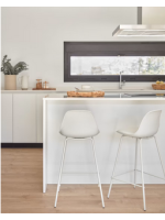 ALAY seduta h 65 o 75 cm sgabello in metallo e polipropilene e seduta in ecopelle casa cucina bar arredamento design contract