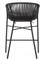 SEATTLE seduta h 65 cm scelta colore sgabello in corda e in metallo per interno ed esterno giardino terrazzi