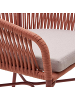 SEATTLE asiento h 65 cm elección de color cuerda y taburete de metal para terrazas de jardín interior y exterior