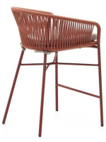 SEATTLE seat h 65 cm color choice rope and metal stool for indoor and outdoor garden terraces