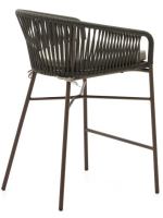 SEATTLE seat h 65 cm color choice rope and metal stool for indoor and outdoor garden terraces