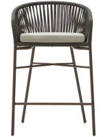 SEATTLE seat h 65 cm color choice rope and metal stool for indoor and outdoor garden terraces