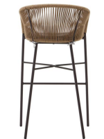 SEATTLE hauteur d'assise 80 cm tabouret en corde et en métal au choix de couleurs pour terrasses jardin et intérieures