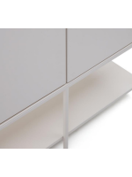 DAMOR credenza h 160 cm madia 4 ante in MDF laccato bianco e gambe in acciaio bianco