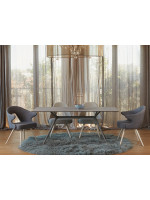 METROPOLIS BASE TABLE L pour plateau 180x90 cm structure en acier pour plateau en verre ou bois ou quartz ou stratifié