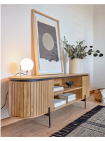 BASCO Meuble TV en lattes de bois massif design living home