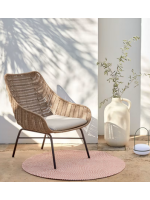 ALEIDI armchair for indoor or outdoor in steel and cotton cord
