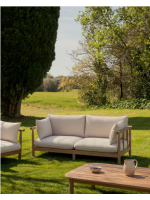 CANCUN Eukalyptus holz 2 Sitzer Sofa 195 cm für Gartenterrassen im Freien und Innenräume für Privathaushalte oder Verträge