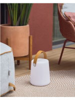 EDAR Lampe de table avec poignée avec éclairage LED intégré pour intérieur ou extérieur