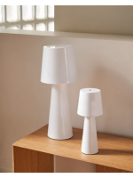 CUBA lampada da tavolo per esterno h 40 cm portatile a LED in metallo scelta colore