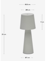 BESTER lampada da tavolo per esterno h 25 cm portatile a LED in metallo scelta colore