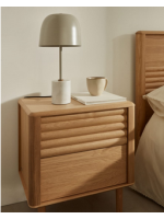 LANIA nightstand 2 drawers in solid natural oak wood design home living