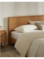 LANIA double bed with 160 or 180 cm base in oak veneer