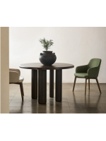 DASCO table Ø 120 cm in black finish ash wood