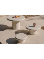 DADA little table in resistant white concrete for gardens and terraces